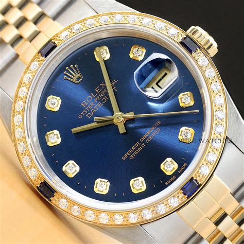 rolex mens colored sapphire datejust|rolex datejust men's.